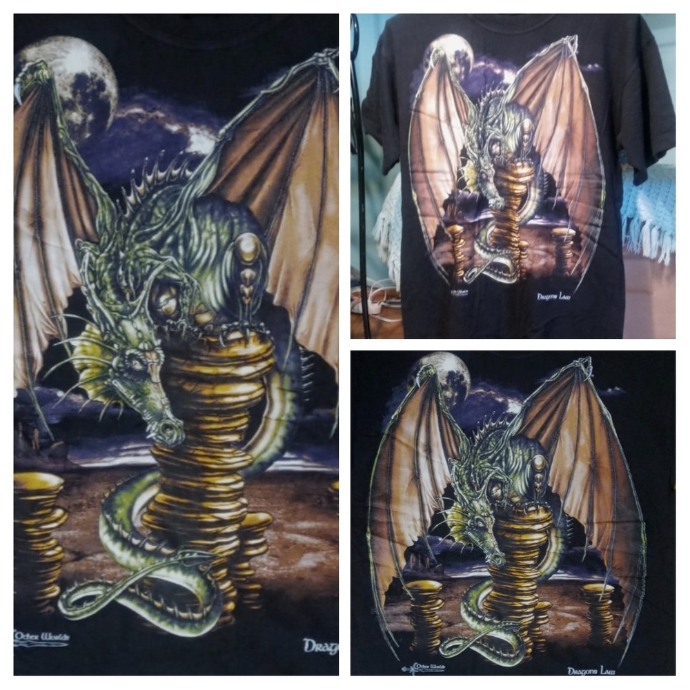 vintage fantasy other worlds dragon t shirt D&D